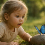 kind schmetterling neugier